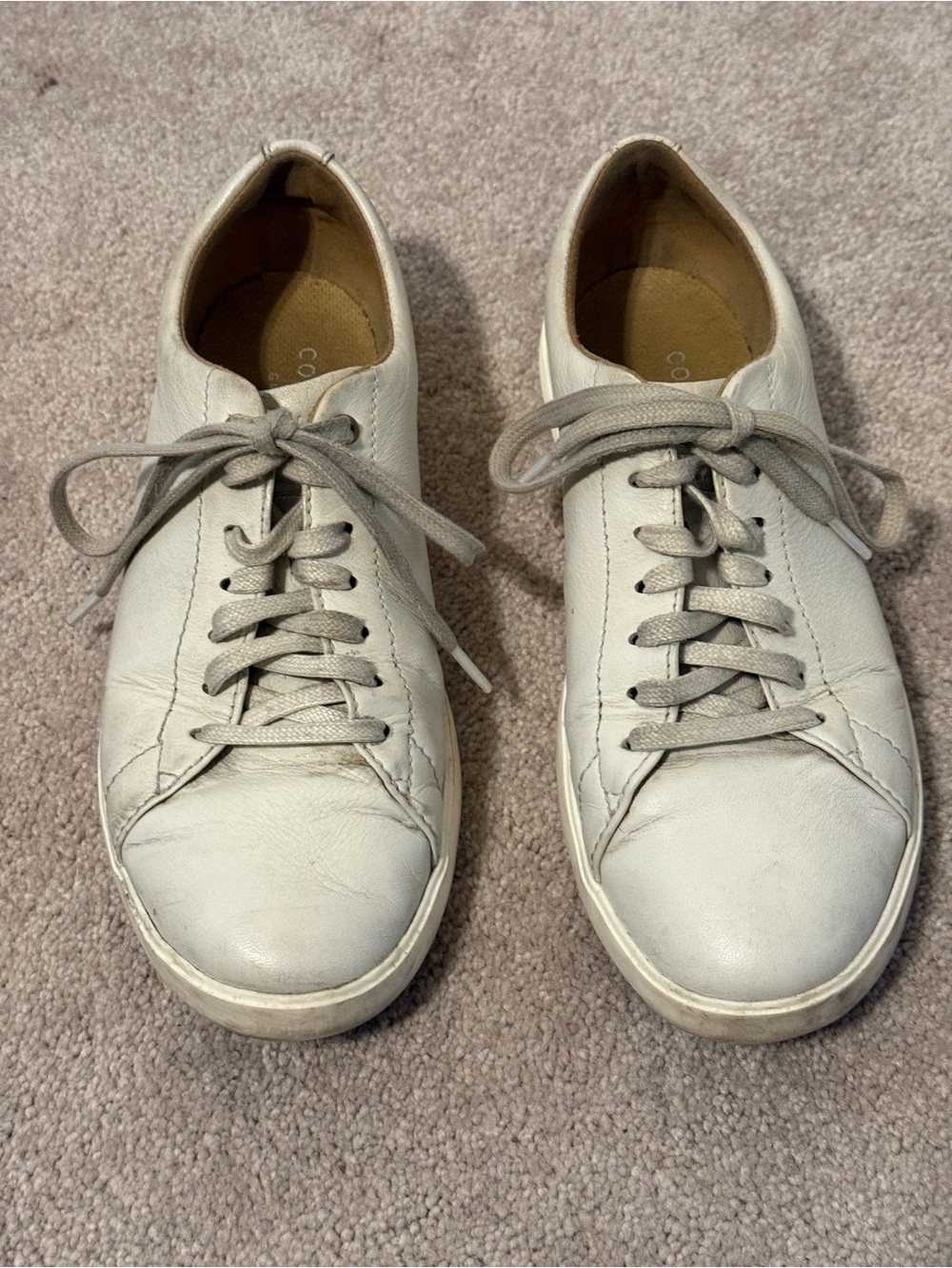 Cole Haan White Leather Women's Lace-Up Sneakers